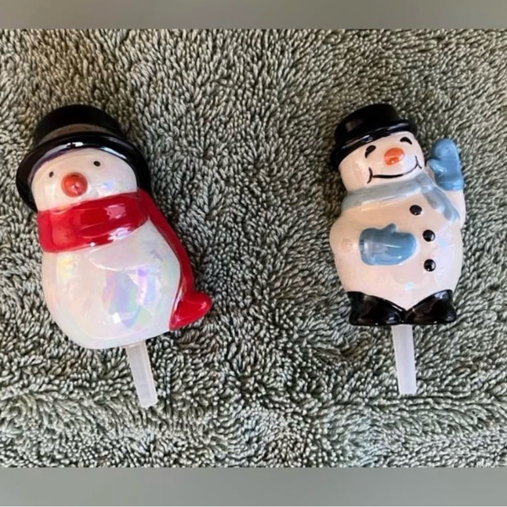 Retired Nora Fleming A03 Snowman with Red Scarf & A172 Frosty Pal Snowman